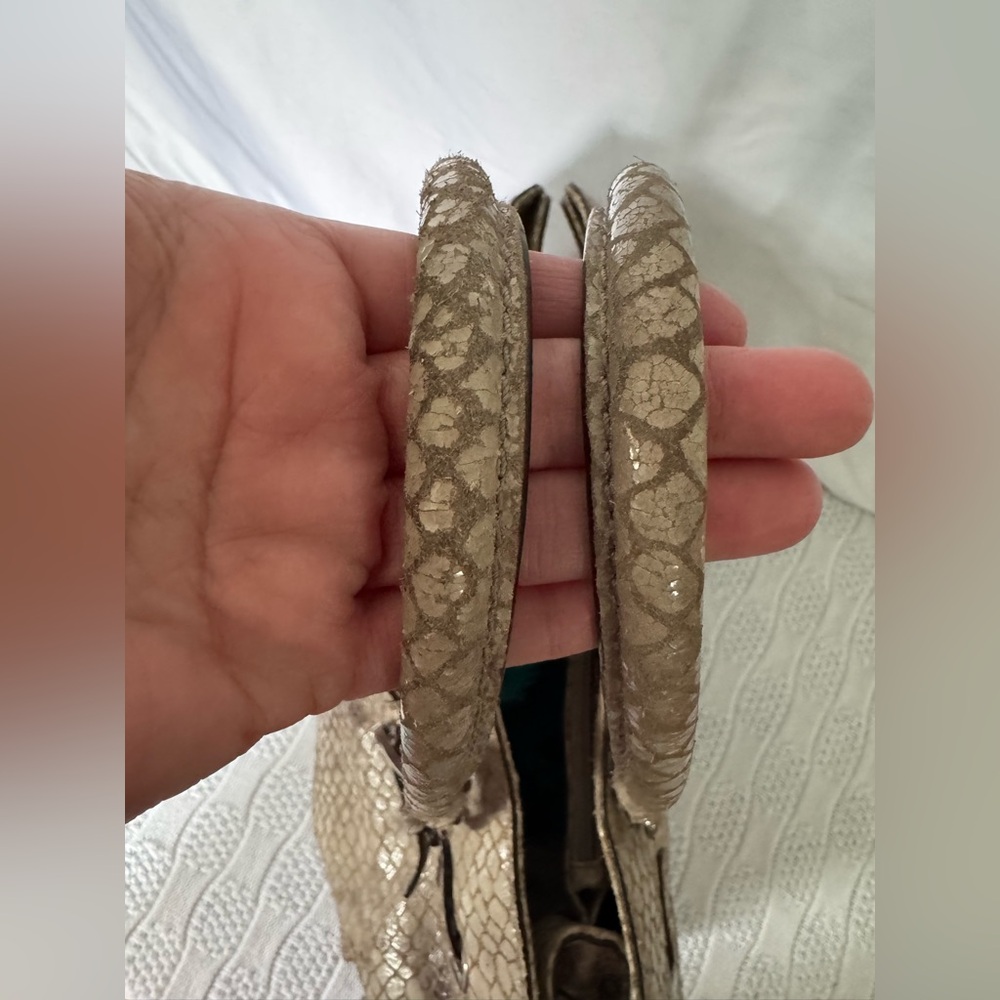 Michael Kors EUC Hamilton python-embossed leather… - image 3